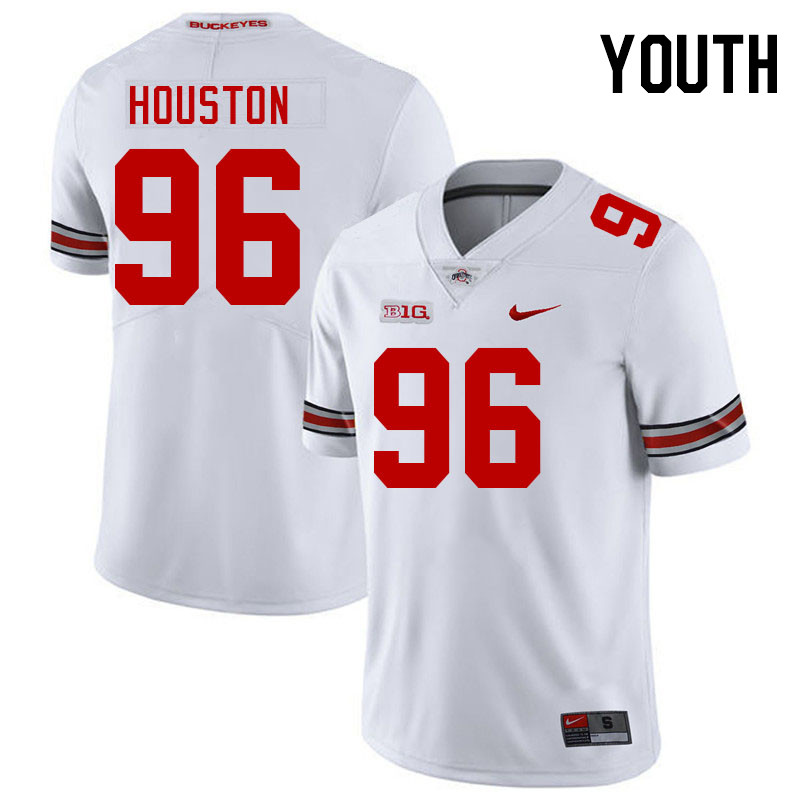 Youth #96 Eddrick Houston Ohio State Buckeyes College Football Jerseys Stitched-White